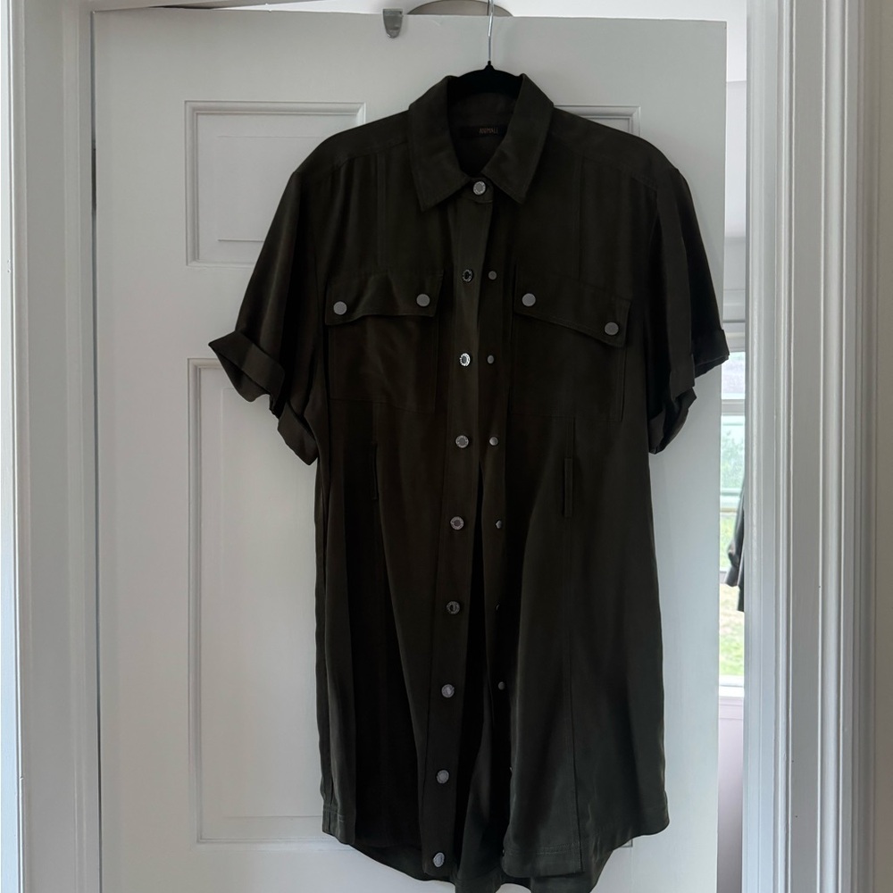 Olive Green button down dress